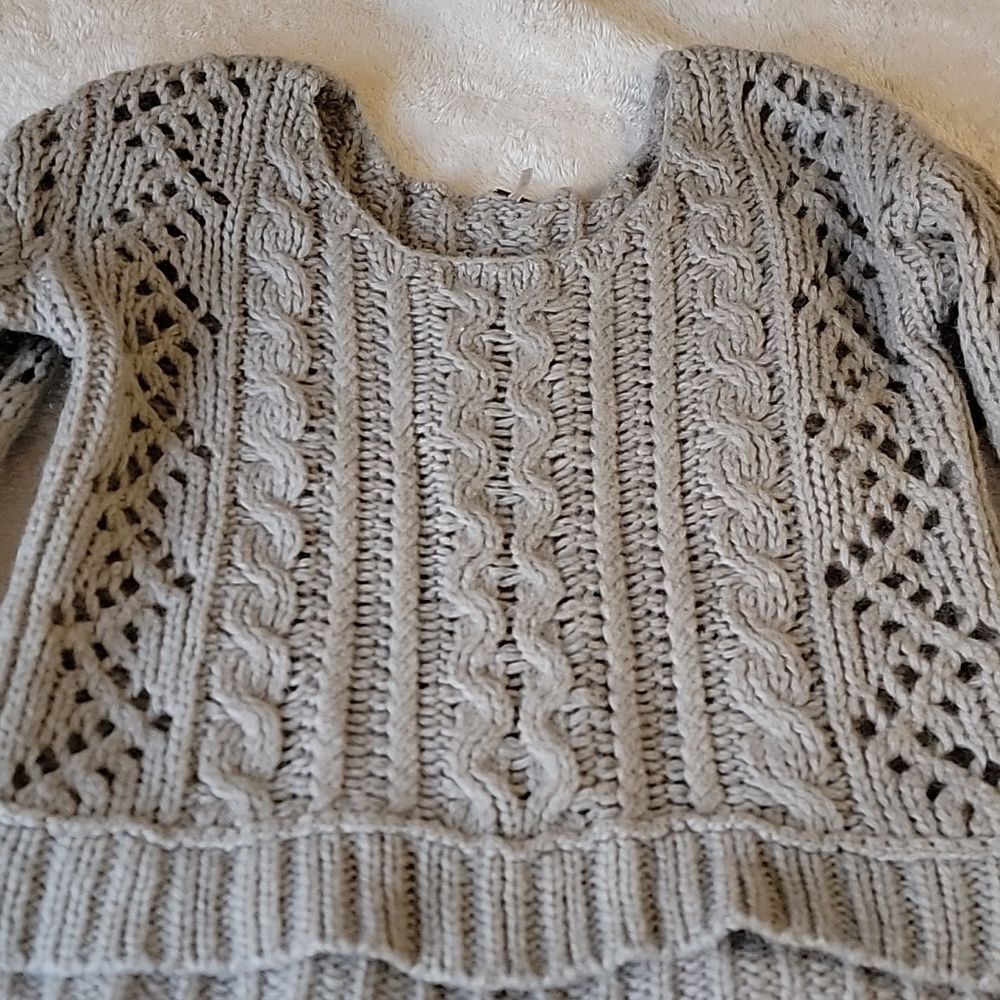 Free People wool mohair blend mesh cable knit chunky sweater size M‎